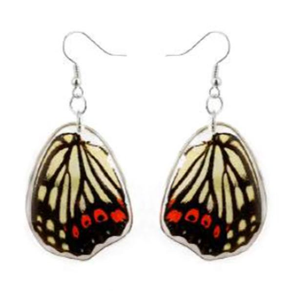 Black & White Butterfly Wing Earrings