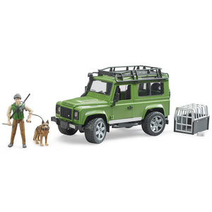 Bruder Land Rover Defender with Forester & Dog