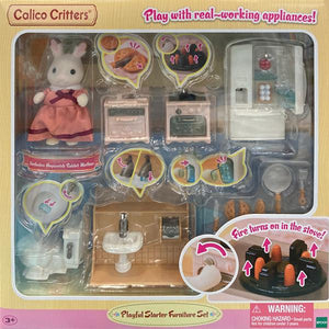 Sylvanian Families Calico Critters Pink Kitchen Furniture with Food SWEETS  PARTY