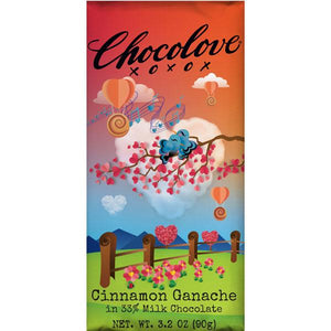 Chocolove Valentine's Cinnamon Ganache Milk Chocolate Bar