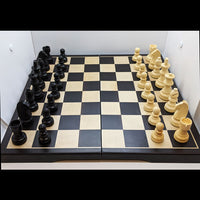 Dark Wood Folding Chess Set
