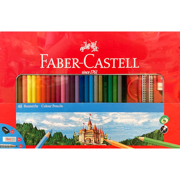 Faber-Castell 48 Classic Colored Pencils & Accessories Tin
