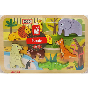 Janod Chunky Wooden Zoo Puzzle (18mo+)