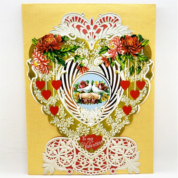 Jumbo Victorian Heart Vintage Valentine (11in)