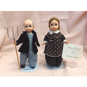 American Gothic Farm Couple Doll Set