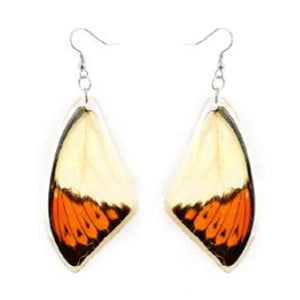 Orange White Butterfly Earrings