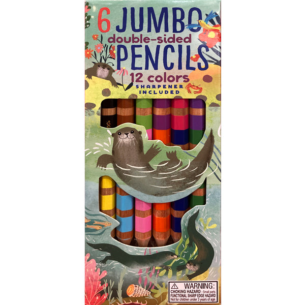 Otters At Play Jumbo Double-Sided Colored Pencils