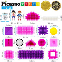 Picasso Tiles Bristle Blocks (Pink)
