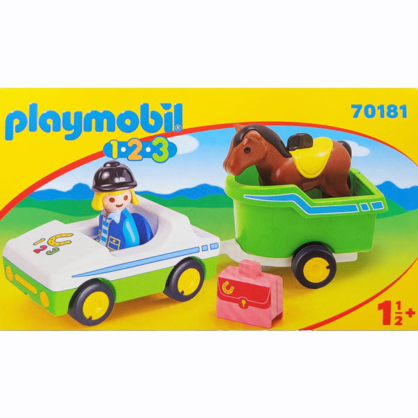Playmobil 123 Car with Horse Trailer (18mo+)