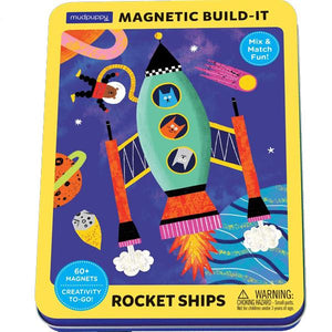 Rocket Ships Magnetic Build-It Tin