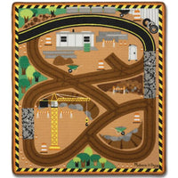 Round the Construction Zone Work Site Rug