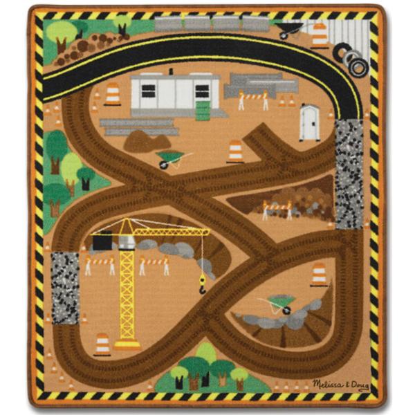 Round the Construction Zone Work Site Rug