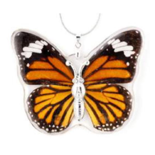 Striped Tiger Real Butterfly Necklace