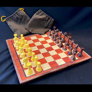 Travel Magnetic Chess Set (Wood Grain Plastic)