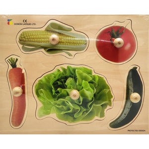 Vegetables Wood Knob Puzzle (18mo+)