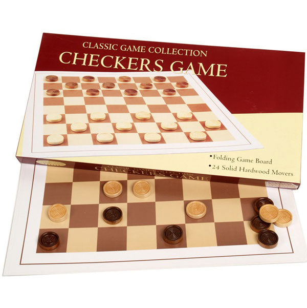 Wooden Checkers Game